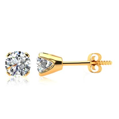 1.30 Carat Colorless Diamond Stud Earrings In 14 Karat Yellow Gold. Incredible Blowout Price! Limited Quantity!
