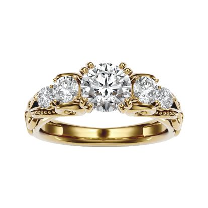 2 Carat Vintage Diamond Engagement Ring In 14 Karat Yellow Gold