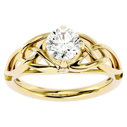 1 Carat Celtic Love Knot Diamond Engagement Ring In 14 Karat Yellow Gold