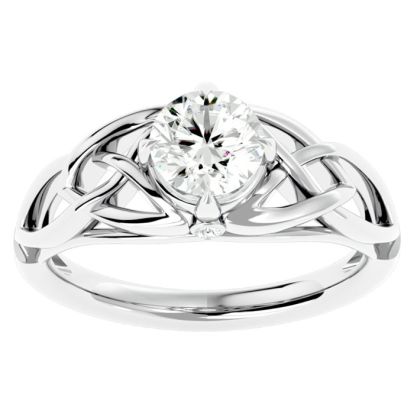1 Carat Celtic Love Knot Diamond Engagement Ring In 14 Karat White Gold