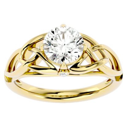 1 1/2 Carat Celtic Love Knot Diamond Engagement Ring In 14 Karat Yellow Gold