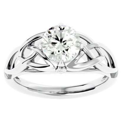 1 1/2 Carat Celtic Love Knot Diamond Engagement Ring In 14 Karat White Gold