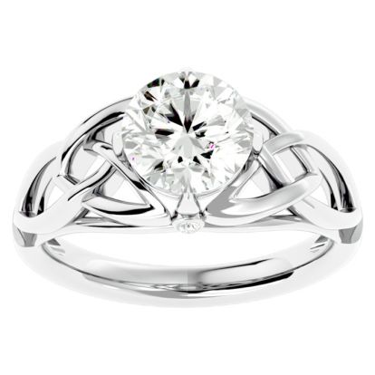 2 Carat Celtic Love Knot Diamond Engagement Ring In 14 Karat White Gold
