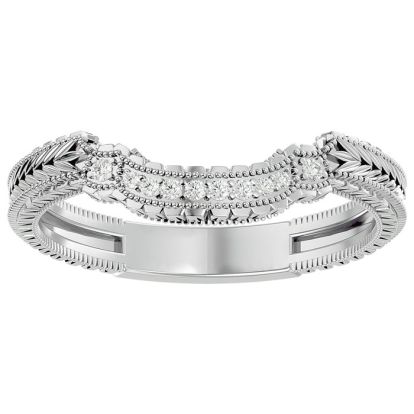 1/10 Carat Matching Diamond Band In 10 Karat White Gold