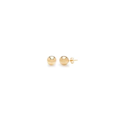 24K Yellow Gold Vermeil Polish Finished 2mm Ball Stud Earrings With Friction Backs  