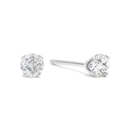 10 Point Diamond Stud Earrings In Sterling Silver. So Cute And Fiery