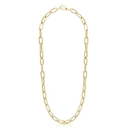 14 Karat Yellow Gold Over Sterling Silver Paperclip Chain Necklace, 20 Inches