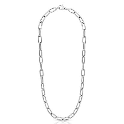 925 Sterling Silver Paperclip Chain Necklace, 20 Inches