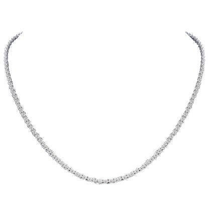 SOLID 925 Sterling Silver Basket Chain Necklace, 18 Inches
