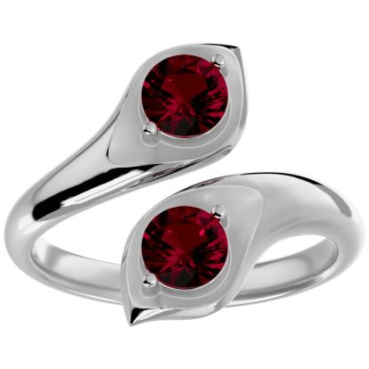1 Carat Two Stone Ruby Ring In 14 Karat White Gold