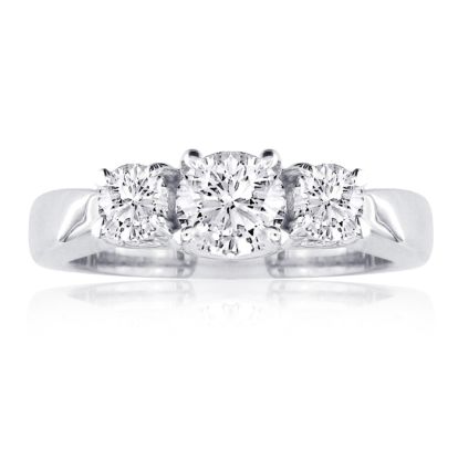 1/2ct Three Diamond Engagement Ring In 1.4 Karat Gold™