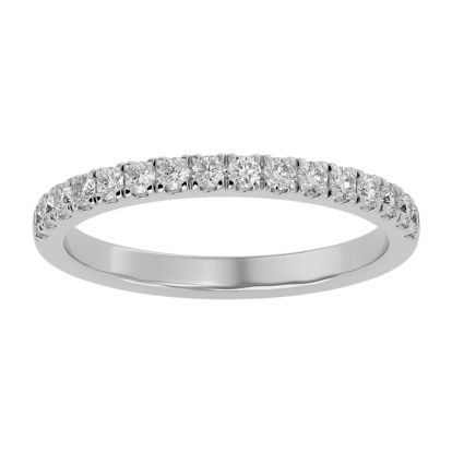 Moissanite Engagement Ring; 1/3 Carat Moissanite Wedding Band In 14 Karat White Gold