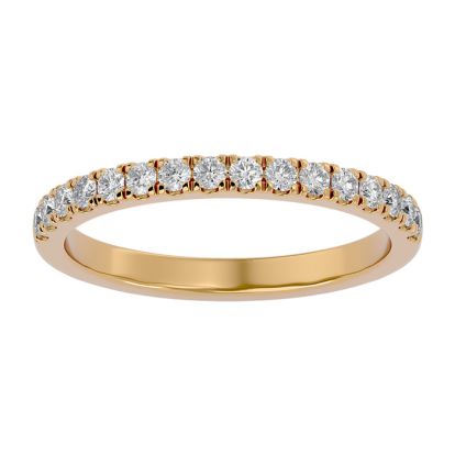 Moissanite Engagement Ring; 1/3 Carat Moissanite Wedding Band In 14 Karat Yellow Gold