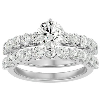 2 1/2 Carat Diamond Bridal Set In 14 Karat White Gold