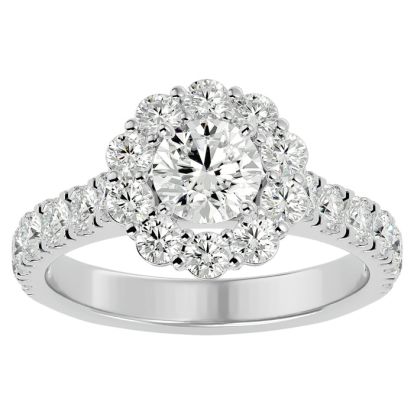 2 Carat Halo Diamond Engagement Ring In 14 Karat White Gold
