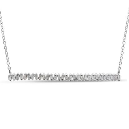 1/3 Carat Baguette Diamond Bar Necklace In Sterling Silver, 16 Inches. Brand New Amazing Baguette Diamond Necklace!