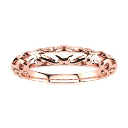 Matching Vintage Engagement Wedding Band In 14 Karat Rose Gold