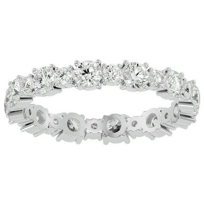 1 1/2 Carat Moissanite Eternity Ring In 14 Karat White Gold, Ring Size 4