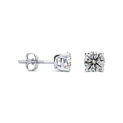 1 Carat Diamond Stud Earrings In 14 Karat White Gold