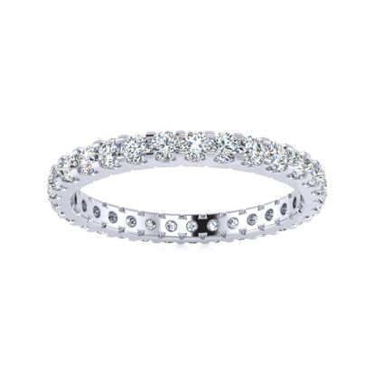 1 Carat Round Moissanite Eternity Ring In 14 Karat White Gold, Ring Size 7