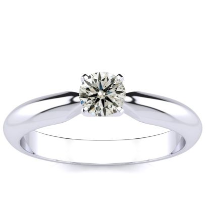 1/3 Carat Diamond Solitaire Engagement Ring in 14K White Gold
