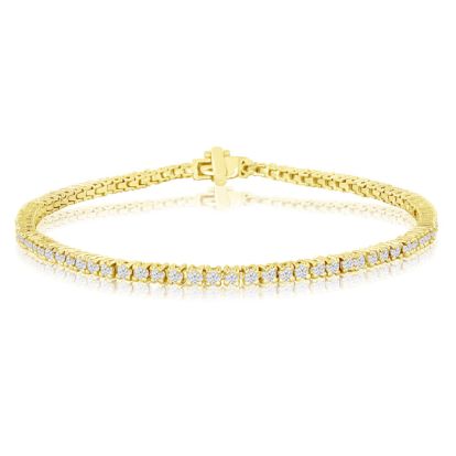 1.83 Carat Diamond Tennis Bracelet In 14 Karat Yellow Gold, 6 1/2 Inches
