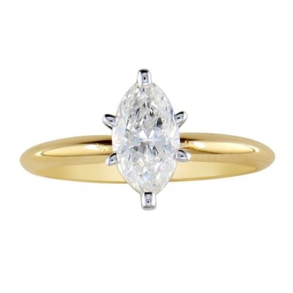 Cheap Engagement Rings, 1/3 Carat Marquise Diamond Solitaire Ring In 14K Yellow Gold