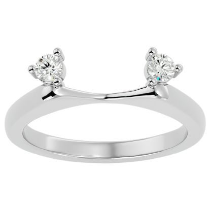 1/5 Carat Moissanite Ring Enhancer For 1 1/2 Carat Solitaire In 14 Karat White Gold