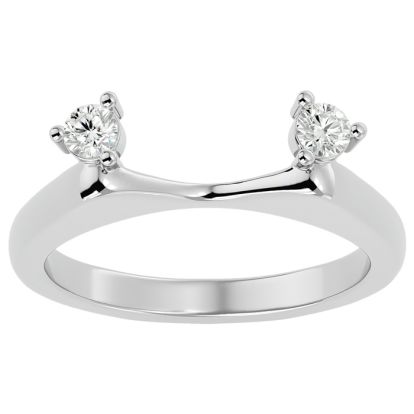 1/5 Carat Moissanite Ring Enhancer For 2 Carat Solitaire In 14 Karat White Gold