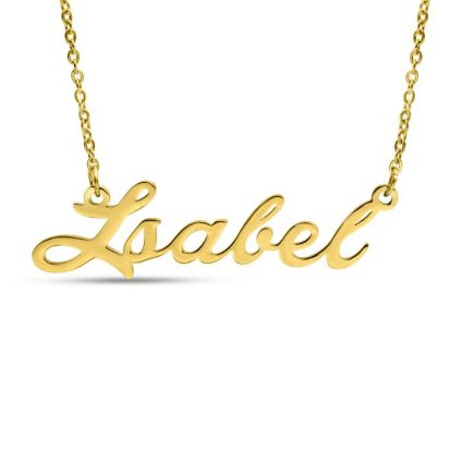 Isabel Nameplate Necklace In Gold
