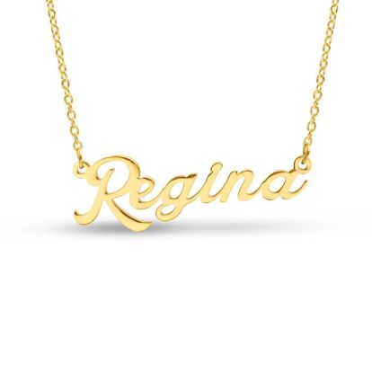 Regina Nameplate Necklace In Gold