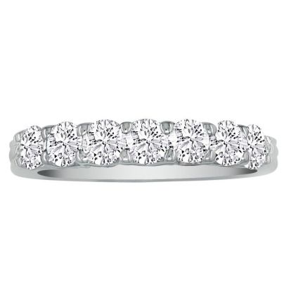 1 Carat Diamond Wedding Band In 14 Karat White Gold