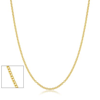 24 Inch 1MM Cable Chain In Yellow Gold Over Sterling Silver
