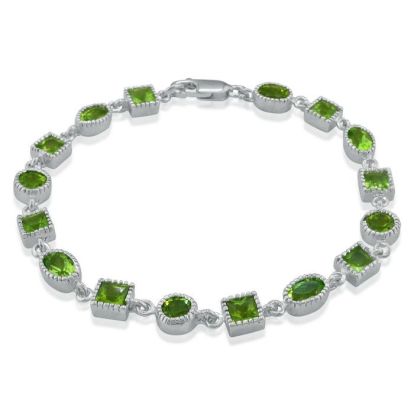 Peridot Jewelry: 7.45ct Peridot Bracelet in Sterling Silver | Silver Jewelry