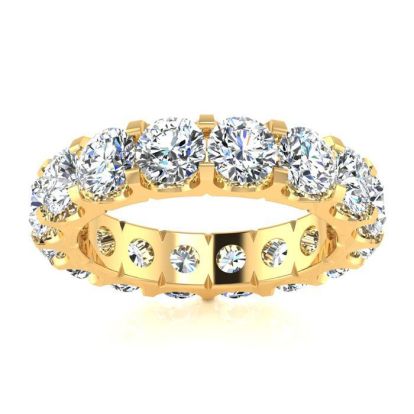 5 Carat Round Diamond Eternity Ring In 14 Karat Yellow Gold, Ring Size 6.5