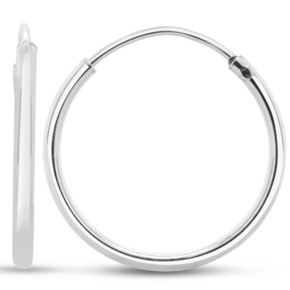 16MM Endless Hoop Earrings In Sterling Silver
