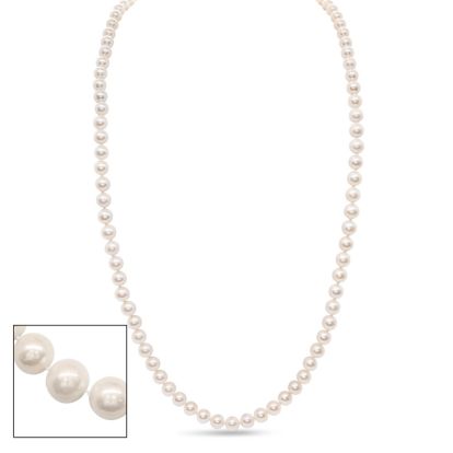 36 inch 10mm AA+ Pearl Necklace With 14K Yellow Gold Clasp
