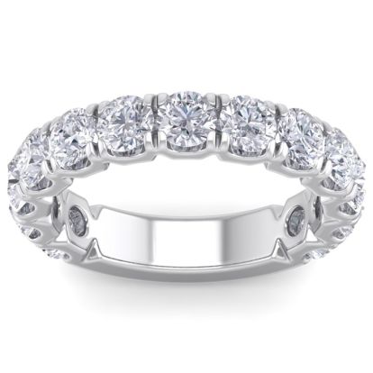 3 1/2 Carat Round Shape Diamond Eternity Band In 14 Karat White Gold