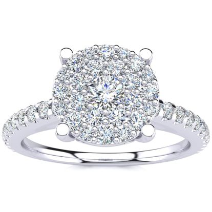 Estate Jewelry 1/2 Carat Pave Diamond Engagement Ring In Solid White Gold, Size 9