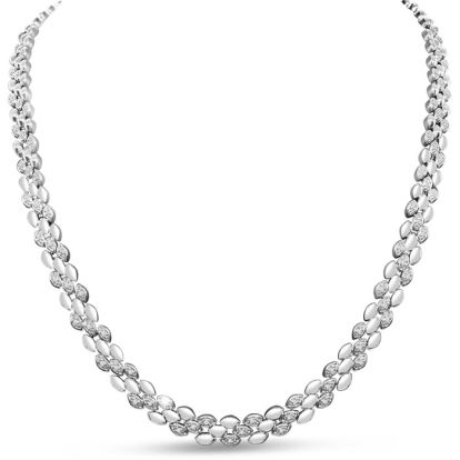 1/4 Carat Diamond Collar Necklace In Platinum Overlay, 16 Inches.  One Time Closeout Deal!