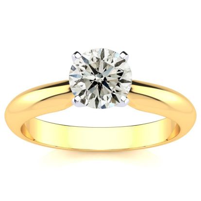 1.25 Carat Diamond Solitaire Engagement Ring In 14K Yellow Gold. Incredible Deal On A Diamond Much Bigger Than 1 Carat