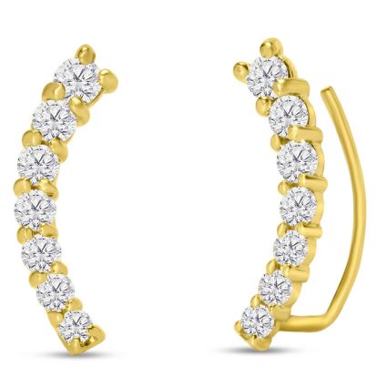 1/2ct Diamond Ear Climbers In 14K Yellow Gold