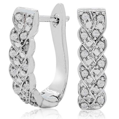 1/4 Carat Diamond Infinity Hoop Earrings, 1/2 Inch