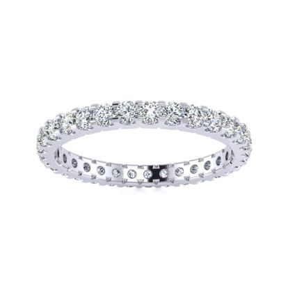 1 Carat Round Diamond Eternity Ring In 14 Karat White Gold, Ring Size 4