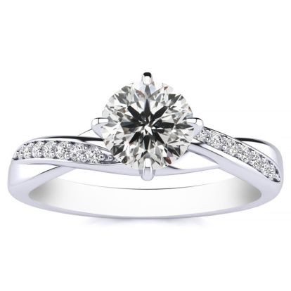 1/2 Carat Lab grown Diamond Engagement Ring In 14 Karat White Gold