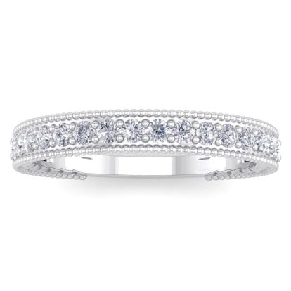0.40 Carat Lab Grown Diamond Wedding Band In 14 Karat White Gold