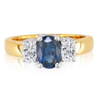 1.50ct Sapphire and Diamond Ring in 14k Yellow Gold