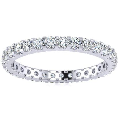1 Carat Round Lab Grown Diamond Eternity Ring In Platinum, Ring Size 5.5