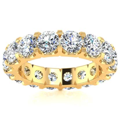 5 Carat Round Lab Grown Diamond Eternity Ring In 14 Karat Yellow Gold, Ring Size 5.5