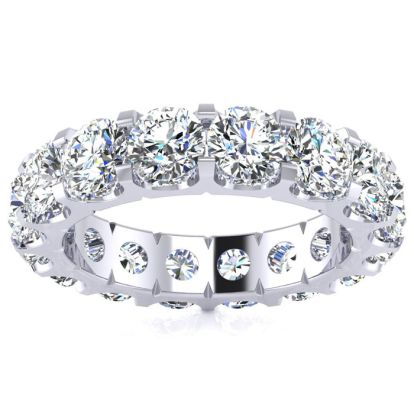 5 Carat Round Lab Grown Diamond Eternity Ring In Platinum, Ring Size 9